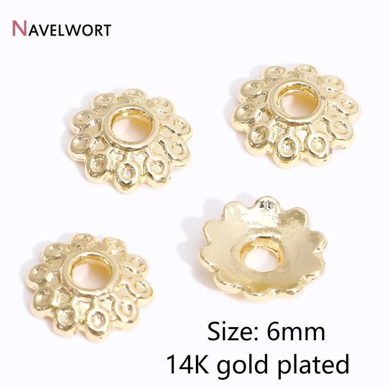 14K/18K Gold Plated Brass Bead Caps,Caps For Beads,Flower Bead Caps For Jewelry Making,Caps For Bracelet,Accessories For Jewelry