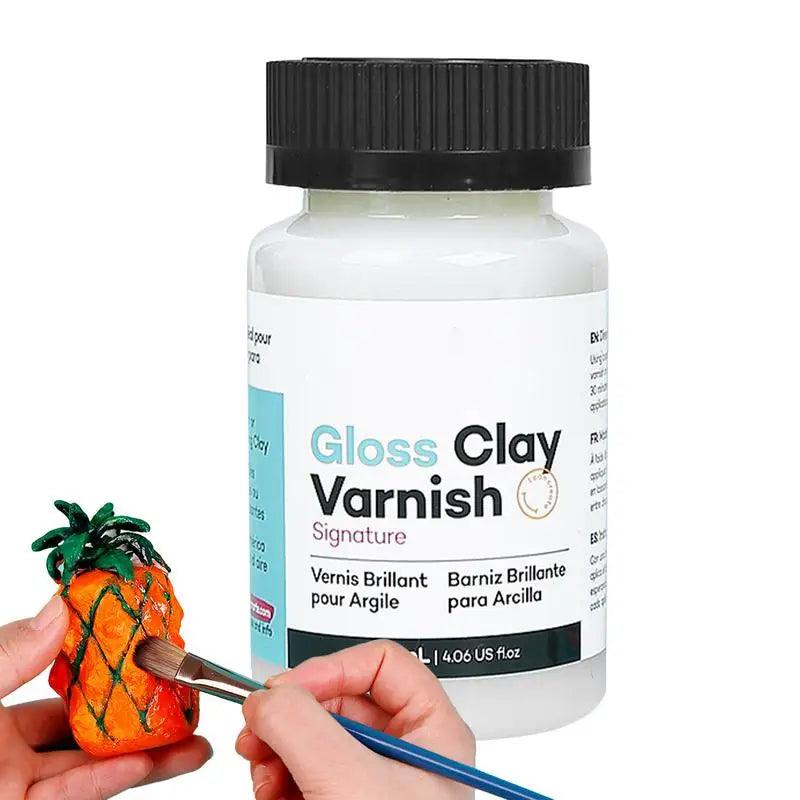 120ml Clay Varnish Acrylic Air Dry Waterproof High Gloss Finish Air Dry Clay Sealant for Ceramics Oil Painting Wood Maintenance