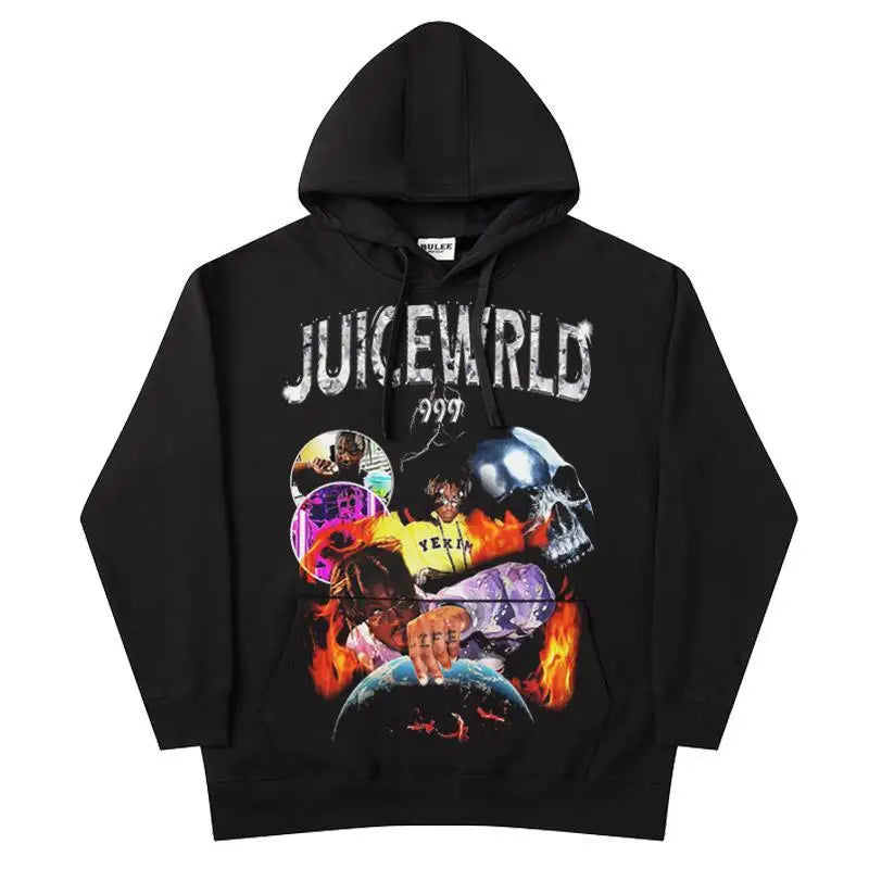 Rapper Juice Wrld 999 Letter Printed Hoodie Y2k Women's Casual Fashion Sportswear Autumn/Winter Hoodie Men's Women's Clothing