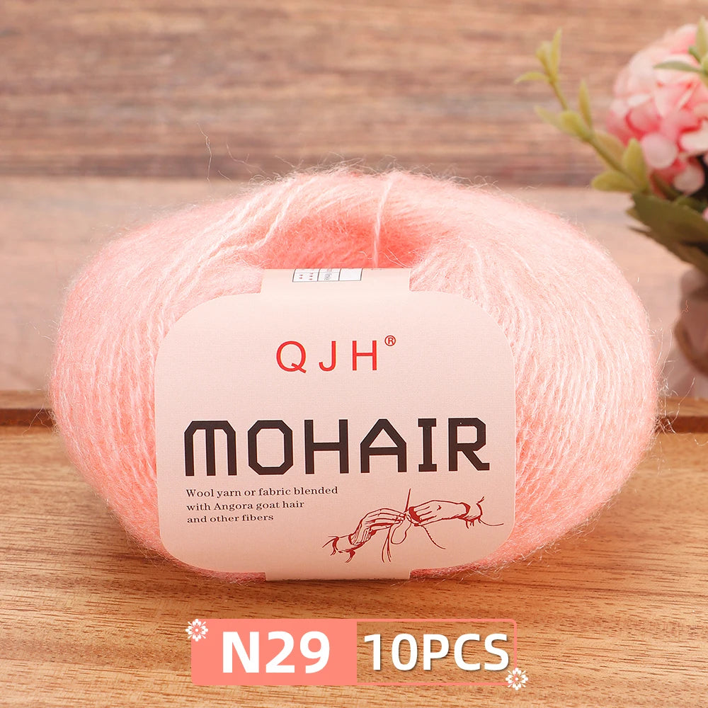 Soft Mohair Crochet Yarn Set 10 Pcs For DIY Knitting