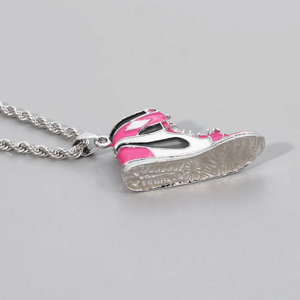 Mini Hip-hop Sneaker Pendant Necklace Cool Collar Fashion Male Street Style Rapper Cute Necklace Christmas Gift For Friend