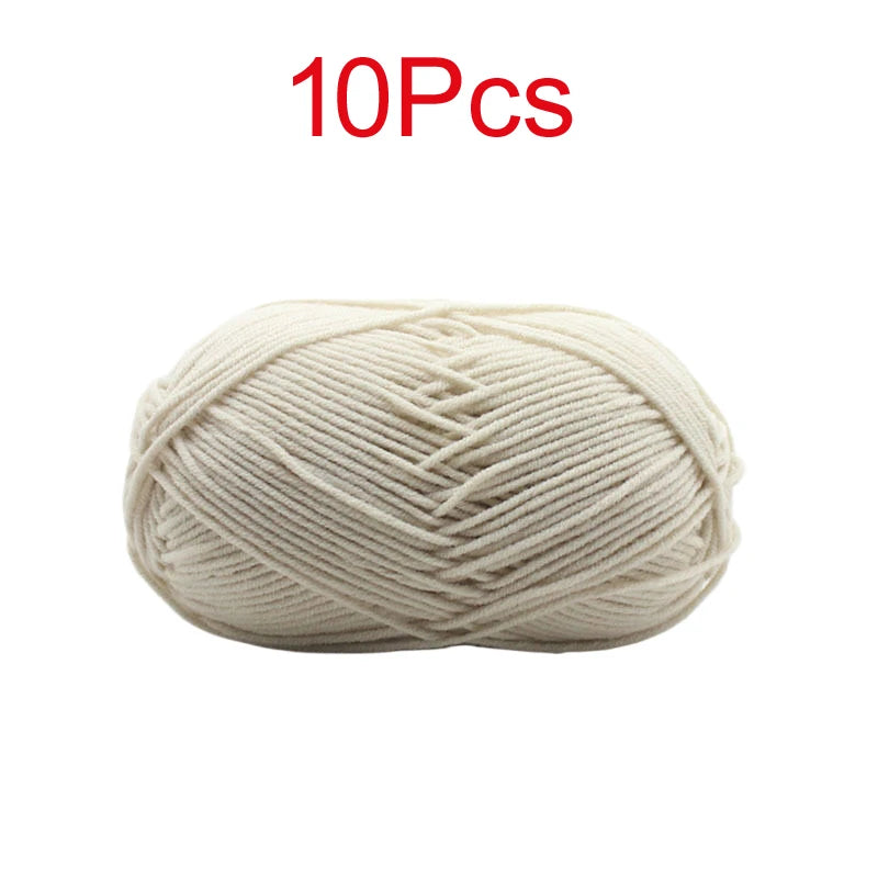 10 Pieces Multi Color Cotton Knitting Yarn Soft Warm Crocheting Yarn for Hand Knit Sweaters Hats Scarves Blankets Amigurumi