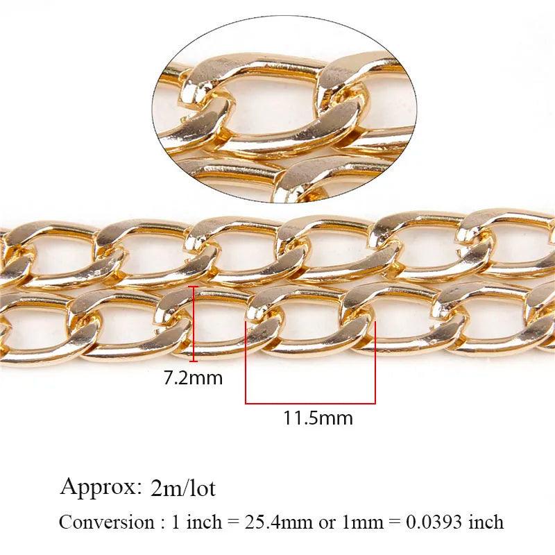 Metal Flat Byzantine Necklace Twisted Chains Bulk Fit Bracelets Open Link Chain For DIY Jewelry Making Materials Handmade Suppli