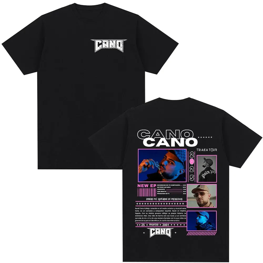 Rapper Cano Triana Tour Merchandise T Shirts for Men and Women Casual Hip Hop Short Sleeve Fashion Tee