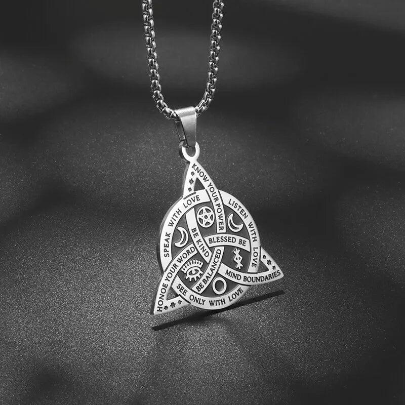 Trendy Witchcraft Witch Knot Necklace Celtic Irish Protection Knot Pendant Men Women Trending Amulets Jewelry Gifts