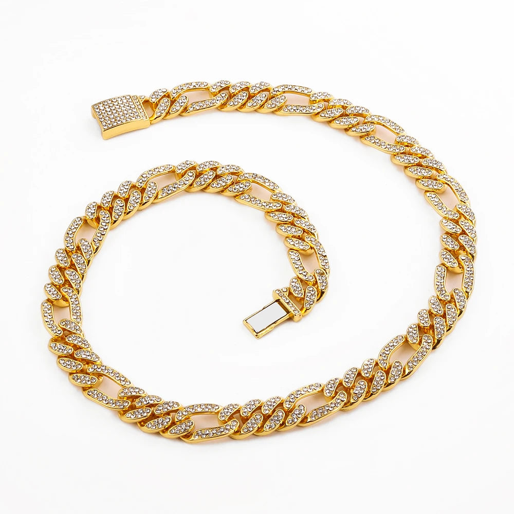 Men Women Hip hop Iced Out Bling Chain Necklace High quality width Miami Cuban Chain HipHop Necklaces Fashion Jewelry