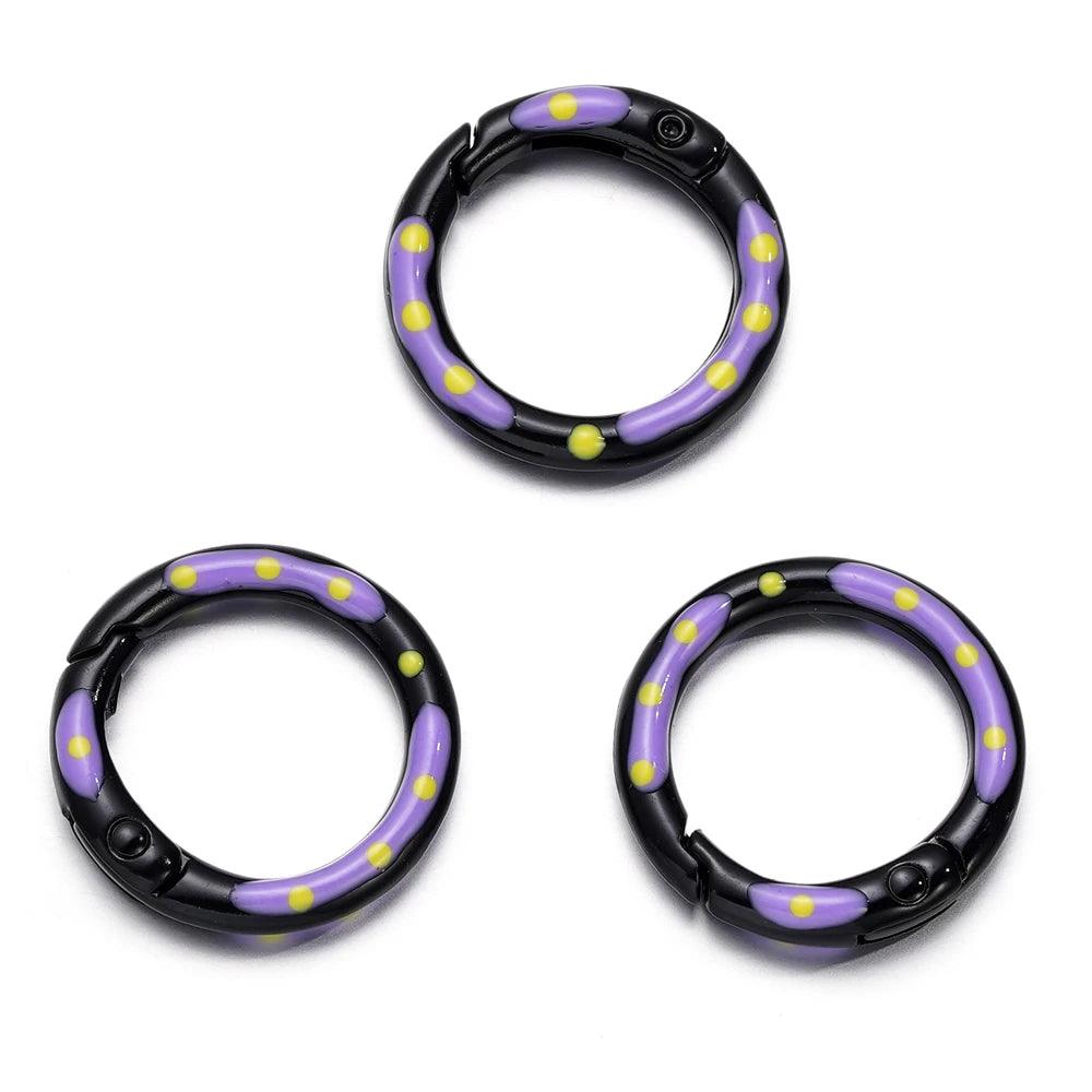 5pcs/lot Multicolor Metal Round Ring Spring Clasp Carabiner Keychain Clips Hook Dog Chain DIY Jewelry Buckle Connector Supplies