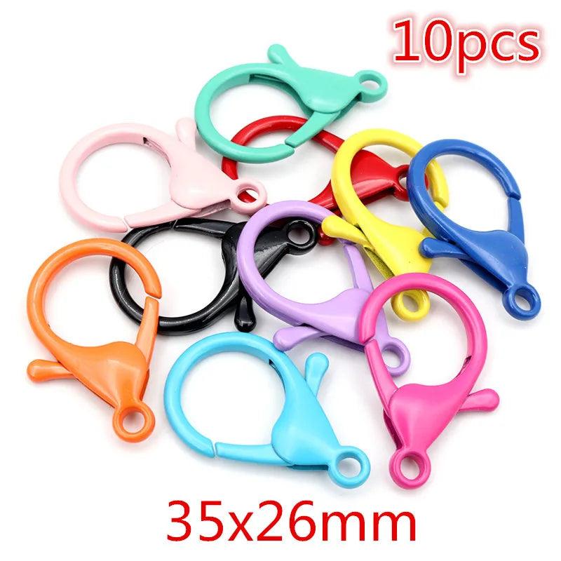 Colorful Mixed Alloy Split Jump Rings Lobster Clasp Eyelets Screw Pins Keychain DIY Jewelry Making Accessories Supplies
