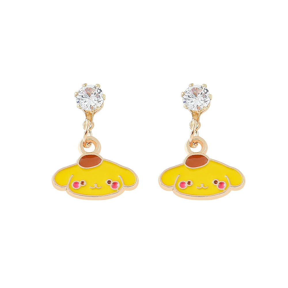 Sanrio Hello Kitty Earrings Stud Women Cute Kuromi Dangle Earrings Girl Cinnamoroll Melody Accessory Kids Xmas Gift