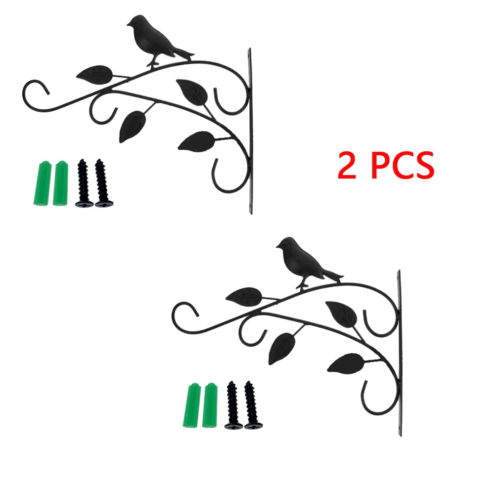 Garden Iron Hook Bracket Metal Practical Wall Mounted Flower Pot Basket for Outdoor Indoor Hanging Plants Supplies