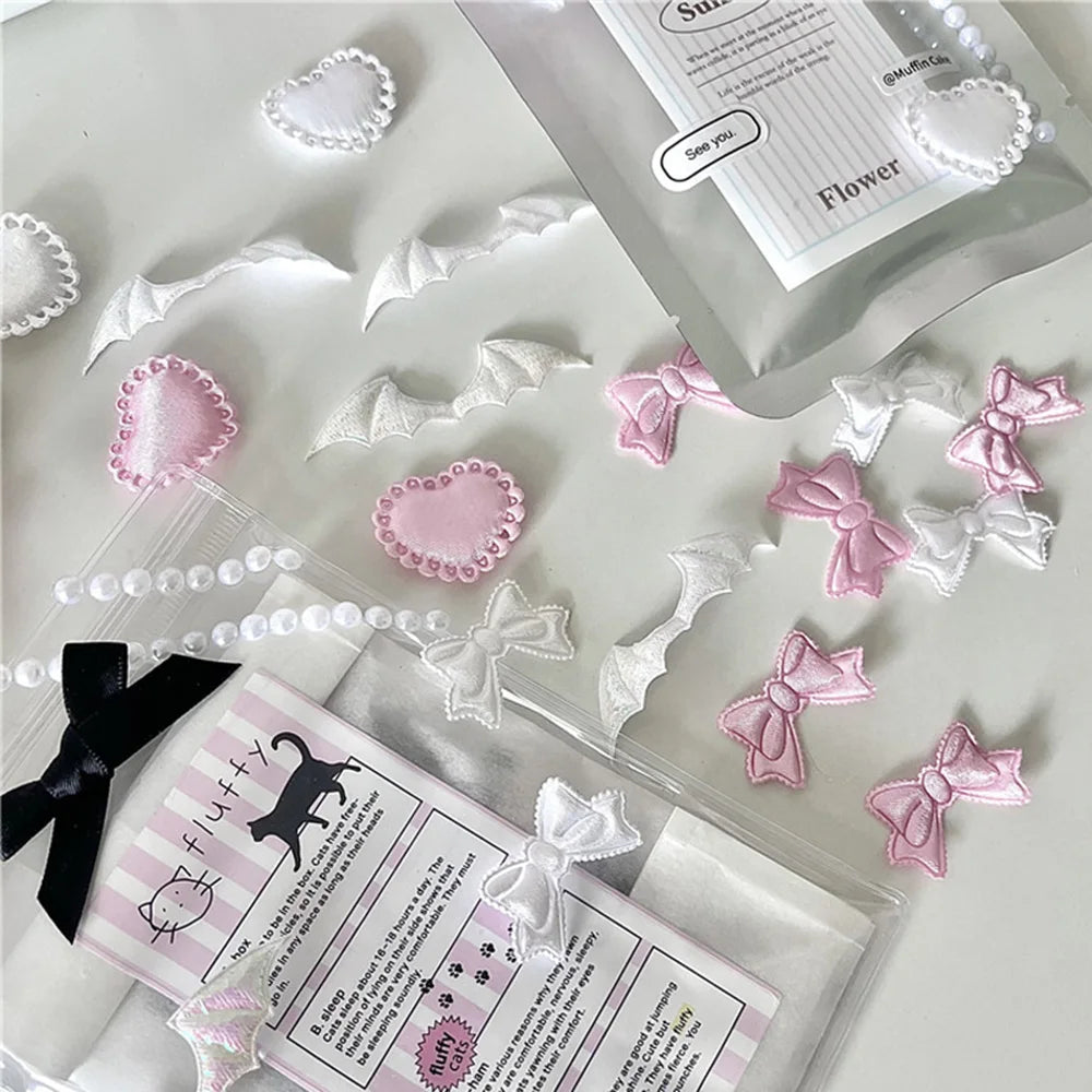 10Pcs Card Cover Decoration Accessories Bow Heart Accessory Packaging Material Diy Photocard Holder Accessories