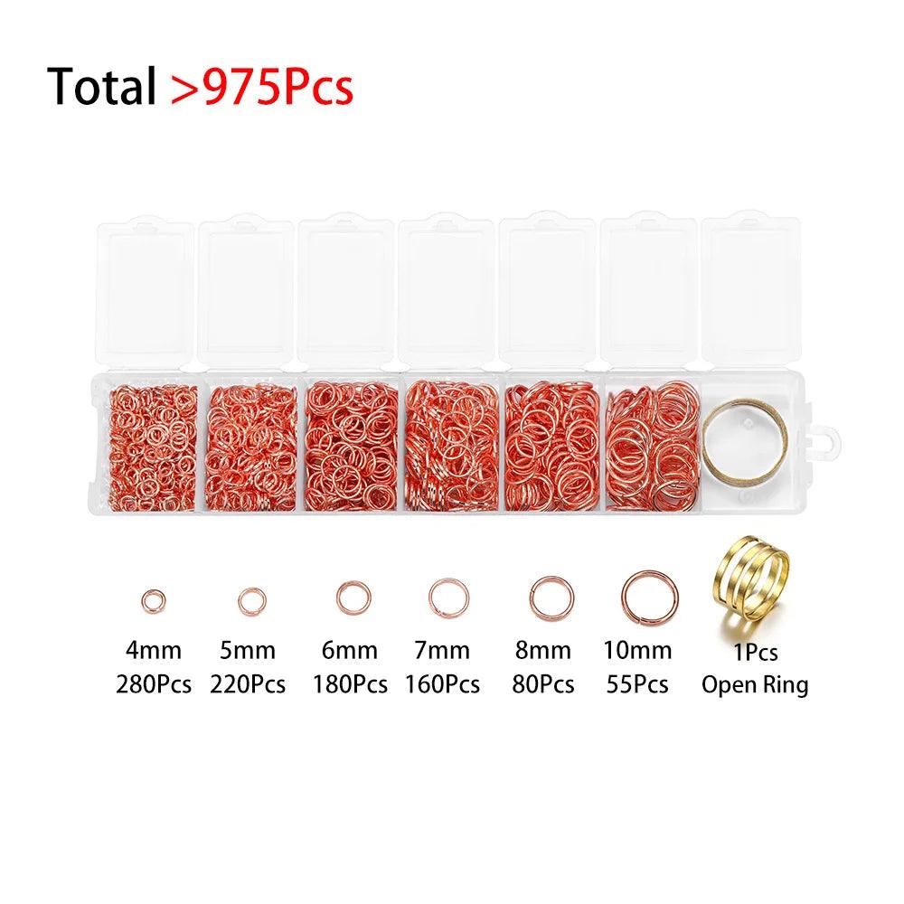 1Box Jewelry Making Kits Lobster Clasp Open Jump Rings End Crimps Beads Box Sets Handmade Bracelet Necklace Findings Supplies