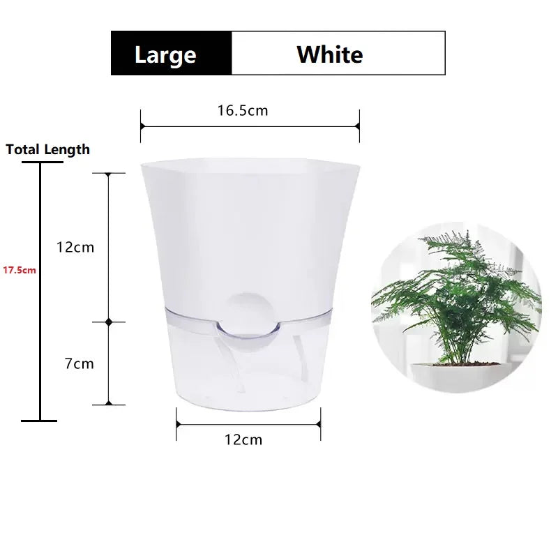 Transparent Plastic Self Watering Flowerpot Cotton Rope Automatic Suction Planter for Desk Garden Lazy Self-Absorbing Plants Pot