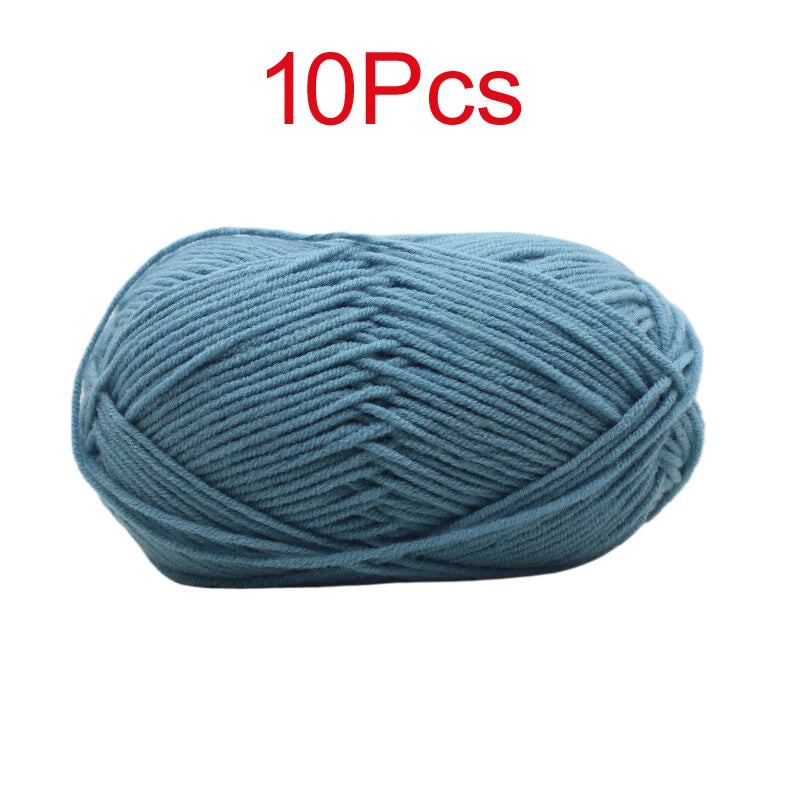 10 Pieces Multi Color Cotton Knitting Yarn Soft Warm Crocheting Yarn for Hand Knit Sweaters Hats Scarves Blankets Amigurumi