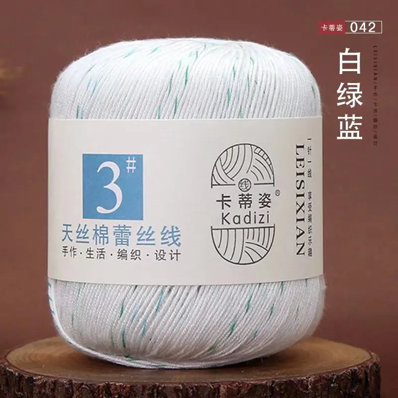 100 Percent Mercerized Cotton Lace Yarn for Hand Knitting and Crochet Arts Crafts