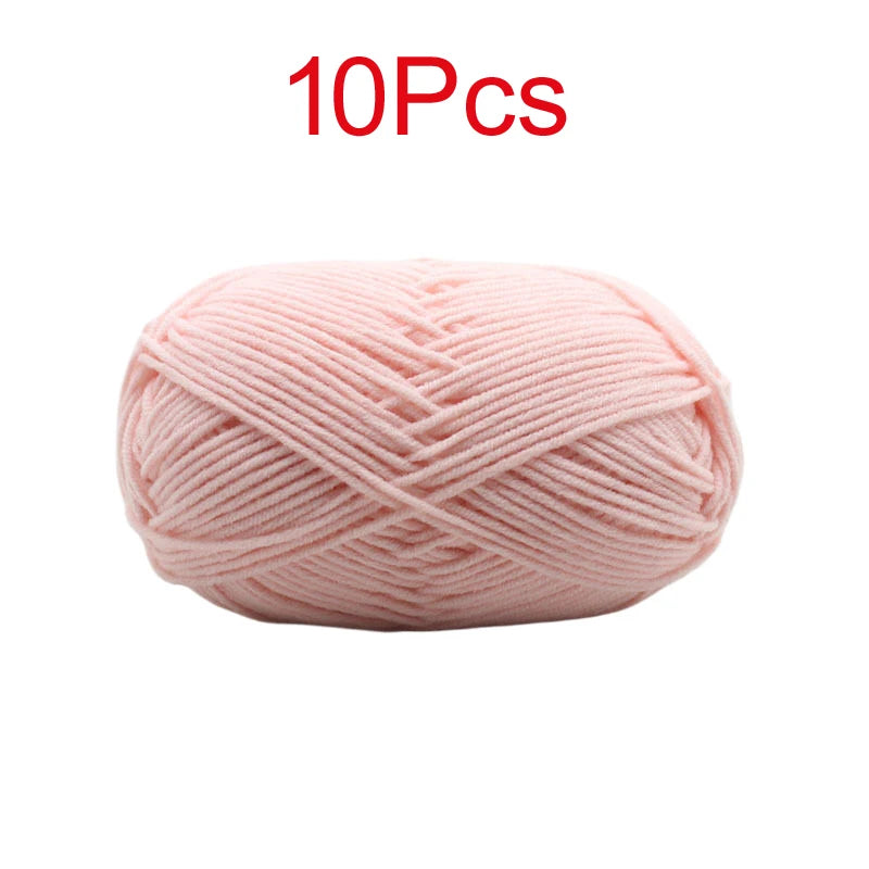 10 Pieces Multi Color Cotton Knitting Yarn Soft Warm Crocheting Yarn for Hand Knit Sweaters Hats Scarves Blankets Amigurumi