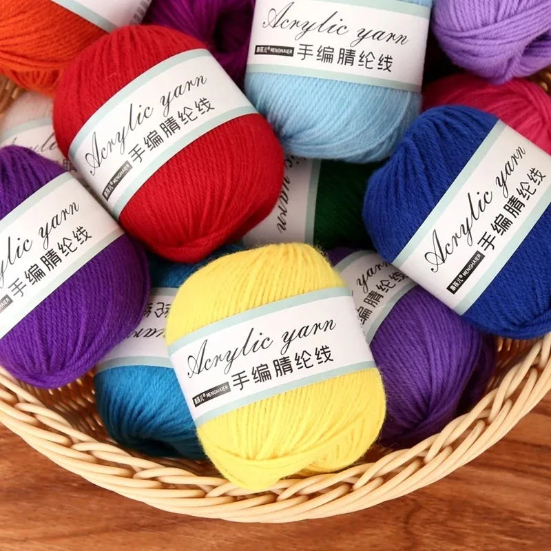 Four Strands Acrylic Knitting Yarn For DIY Handwoven Starter