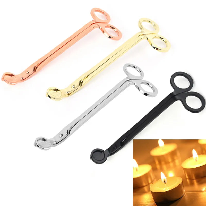 Candle Wick Trimmer Steel Candle Scissors DIY Handmade Candle Making Tools 18cm Trim Wick Black Rose Gold Cutter Snuffer