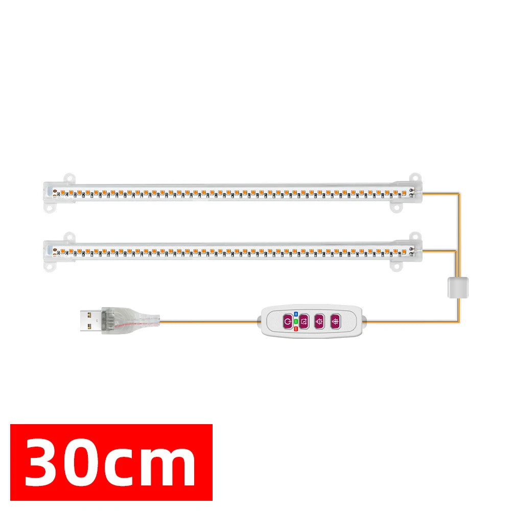 1/2/3/4Heads LED Grow Light Strip Tube Indoor Plant USB Full Spectrum Phyto Lamp Dimmable Timer Seedlings Vegs Flower Grow Lamp
