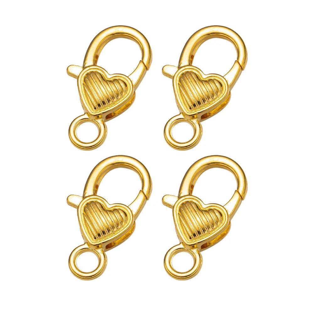 10pcs Lobster Clasp Hooks Heart Keychain Clasps for DIY Bracelets Chain Necklace Components Accessory Jewelry Making Findings