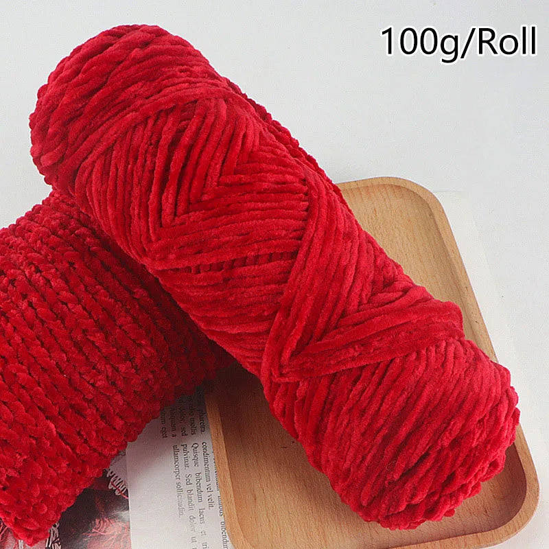 Chenille Gold Velvet Yarn Soft Warm Hand Knitted Crochet Thread for Scarves Hats and Sewing Accessories