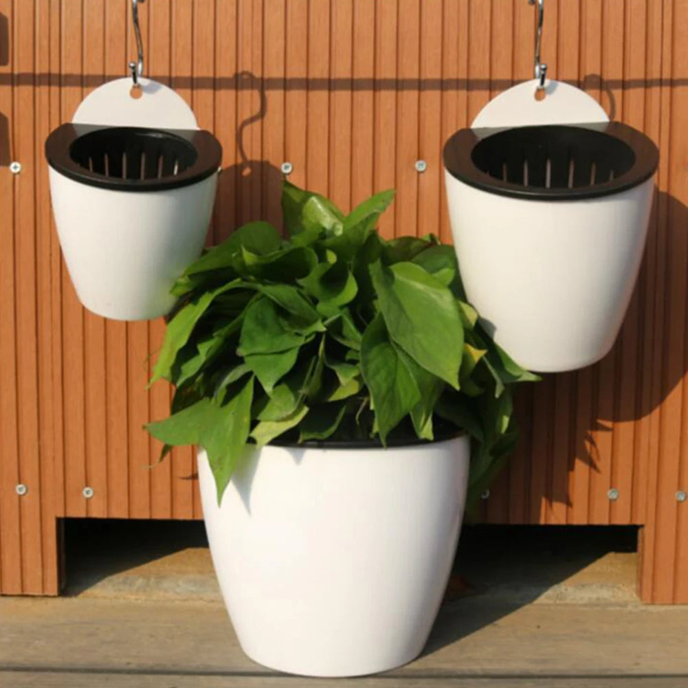 Wall-mounted Flowerpot Automatic Water Absorption Lazy Flower Pot Plastic Creative Plant Potted Green Pineapple Plant Basket
