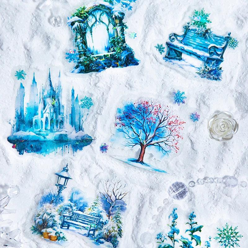 10 pcs Ice and snow world Stickers pack Decorative Diary Album Scrapbooking material hand made junk journal supplies