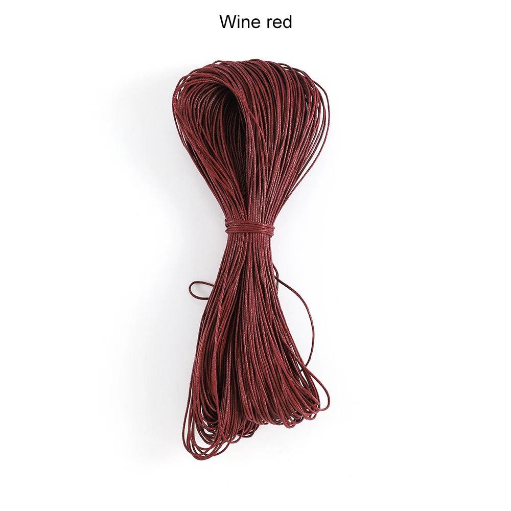 65m/Lot Waxed Cotton String Beading Cord Rope 1mm For Bracelet And Necklace Jewelry Making Weaving Supplies Accessories