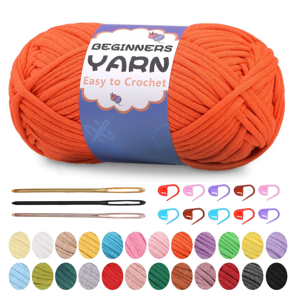 Fenrry 200g Crochet Yarn for Beginners with Stitch Markers