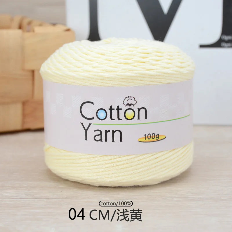 100g 100 Percent Cotton Hand Knitting Yarn Soft Crochet Yarn for Sweater Scarf Blanket Hat and Amigurumi