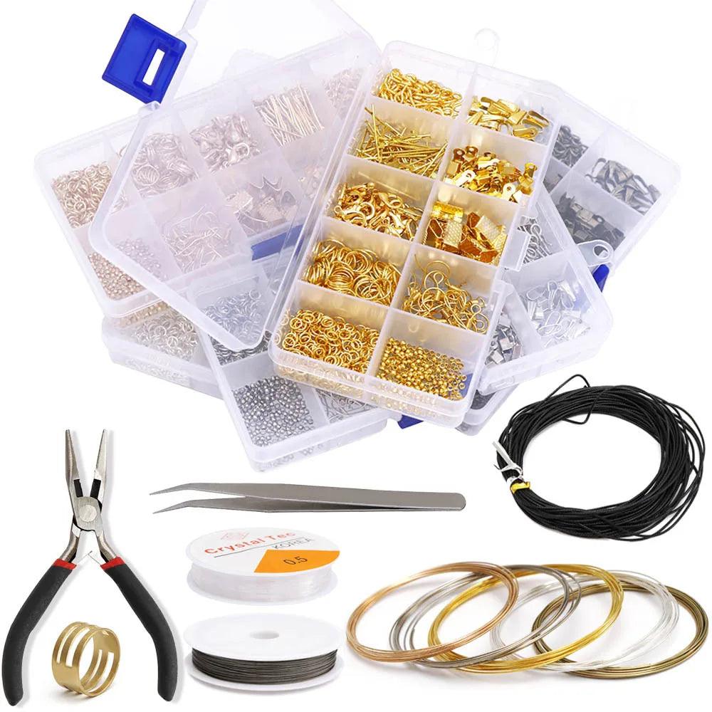 Crimp Beads Kit for Jewelry Making, Crimp Beads, Covers, Tubes and Wire Guardians, Lobster Clasps, Jump Rings, Crimping Pliers