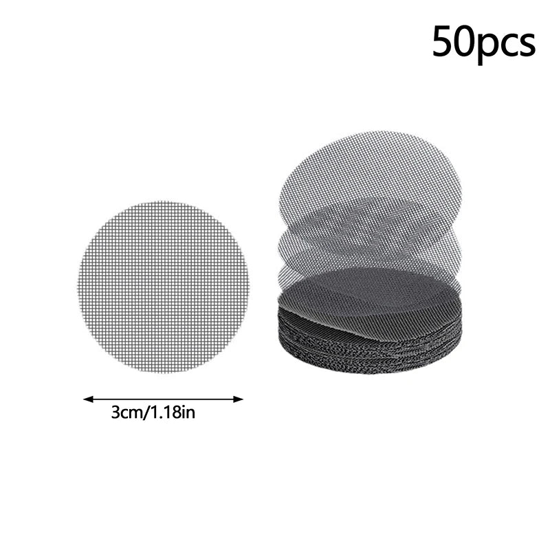 50pcs Pot Hole Mesh Pad Grid Round Drainage Hole Screen For Pot Bottom Prevent Soil Loss Bonsai Flower Plant Gardening Tools