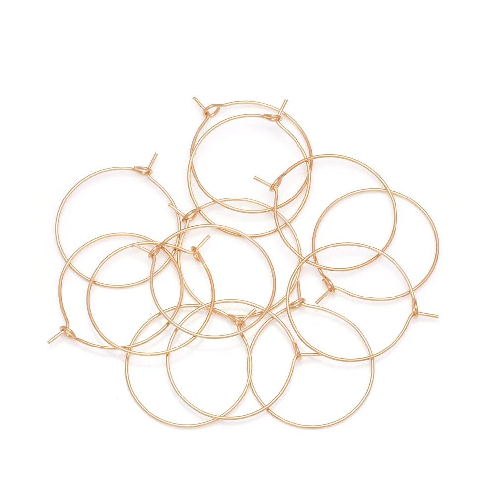 20Pcs 15/20/25/30/35/40mm Stainless Steel Wine Glass Charm Rings Earring Hoops DIY Jewelry Making Accessories