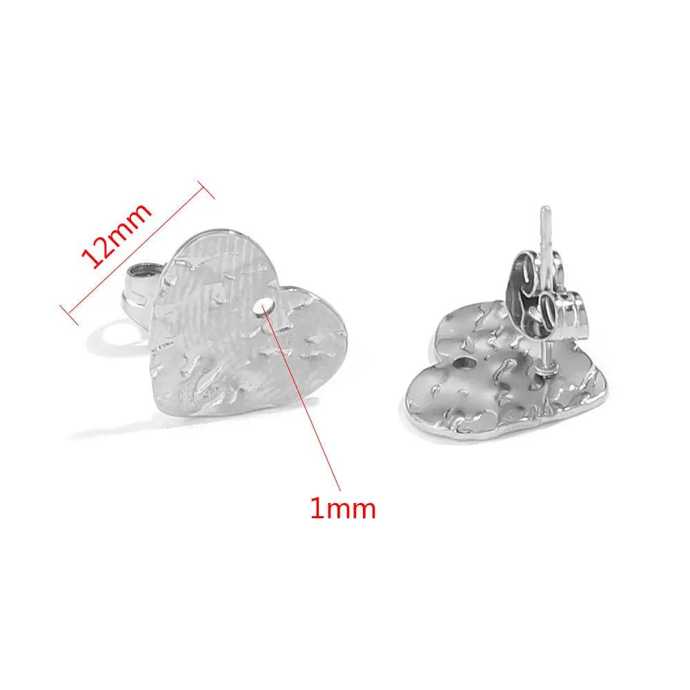 10pcs Stainless Steel Earring Posts with Loop Hole Star Moon Pattern Ear Studs Base for DIY Earring Jewelry Making Supplies
