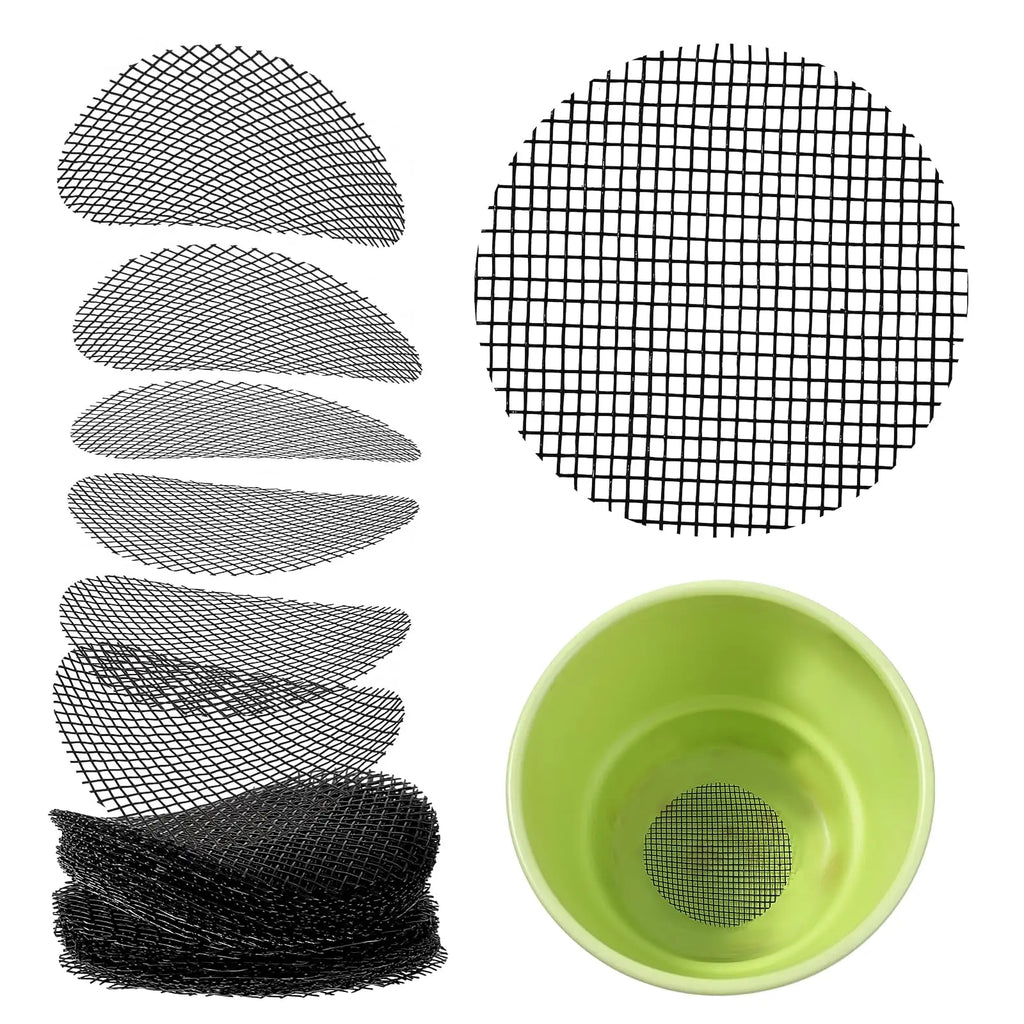 50PCS Prevent Soil Loss Breathable Gasket Leakproof Drainage Flower Pot Hole Mesh Pad Bottom Mat Breathable Drainage Gasket Net