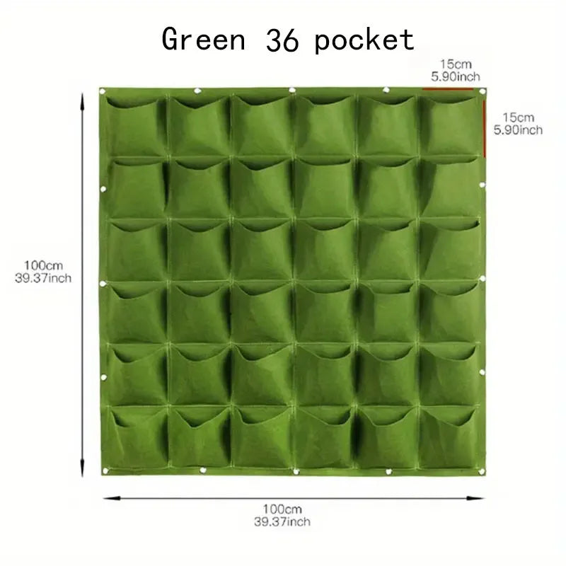 Felt bags suitable for plant planting, vertical wall hanging, balcony greening, flower growth and square multi-mouth felt bags