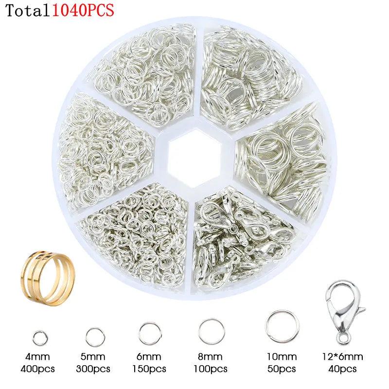 Alloy Accessories Jewelry Findings Set Earring Making Kit Lobster Clasp Open Jump Rings Repair Tools DIY Jewelry Making Supplies