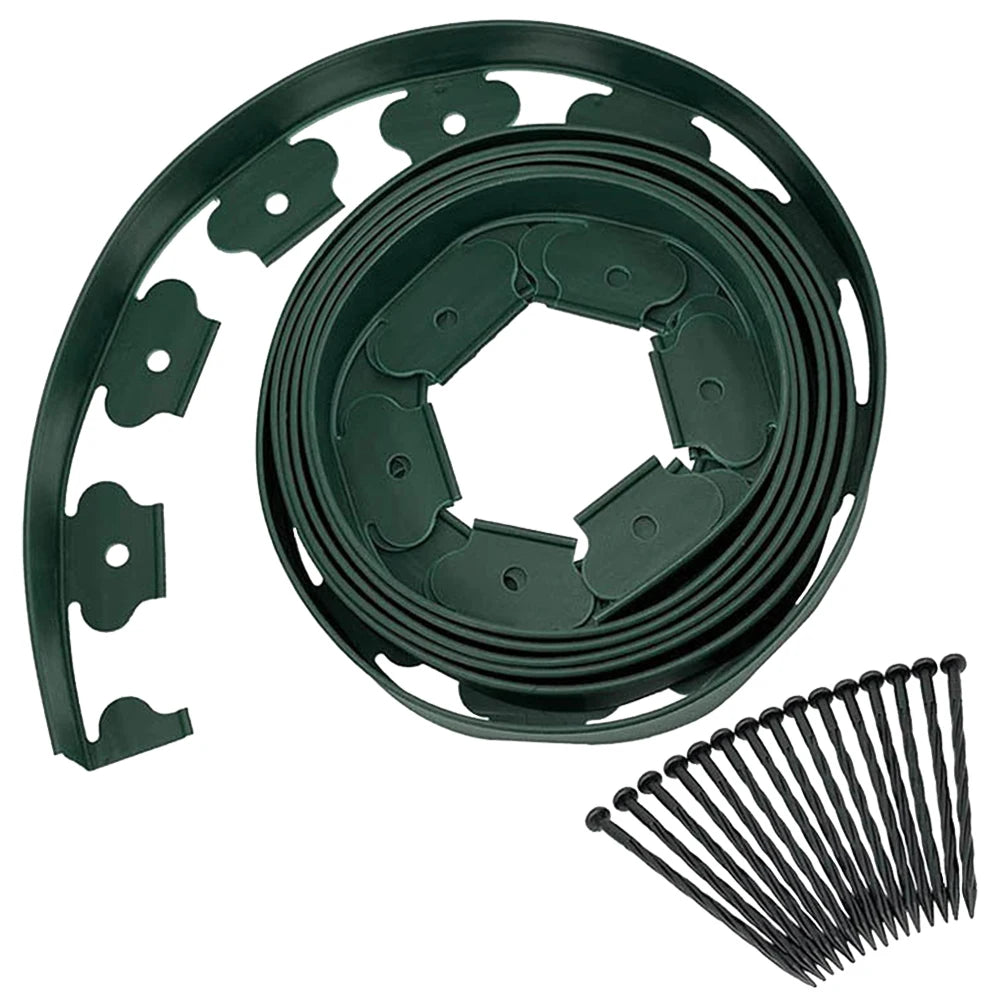 Landscape Edging Kit 32.8ft Garden Edging Border with 30 Stakes Heavy Duty Lawn Grass Barrier for Landscape,Garden,Patio,1000cm