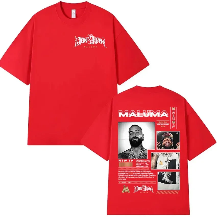 Rapper Maluma Graphic T Shirt for Men and Women Hip Hop Retro Style Short Sleeve Fashion Tee Streetwear