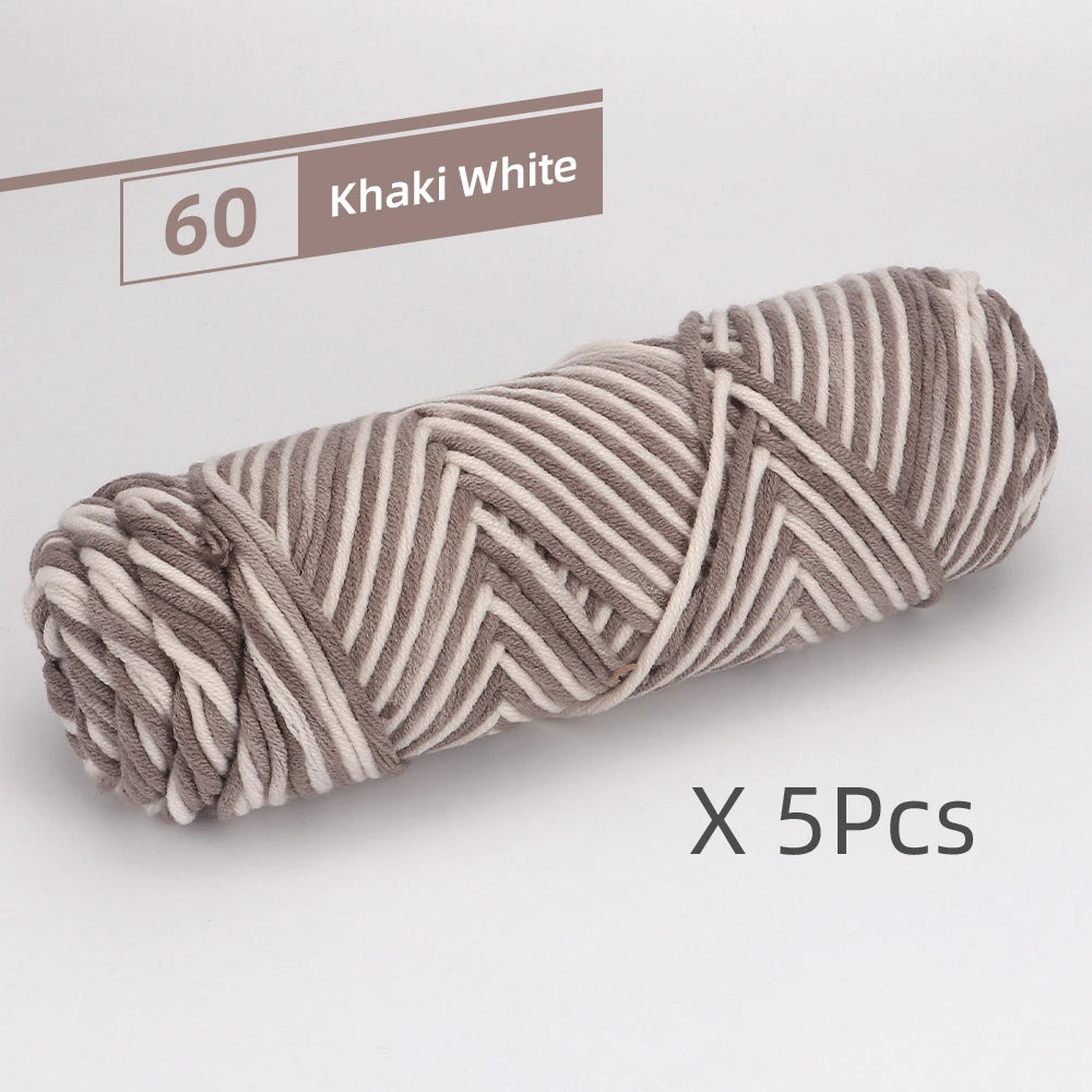 5 Pcs Cotton Select Yarn 17.63oz Light Worsted Thick Yarn For Knitting Baby Wool Crochet Scarf Coat Sweater Weave Thread