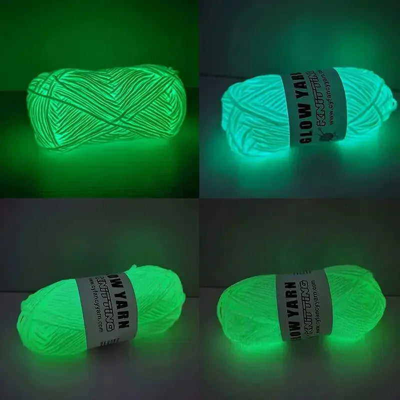 (1pc)  50g Novel  Yarn Glow In The Dark Luminous Yarn Hand Knitting Carpet Sweater Hat Wool Glowing Yarn Sewing DIY Accessories