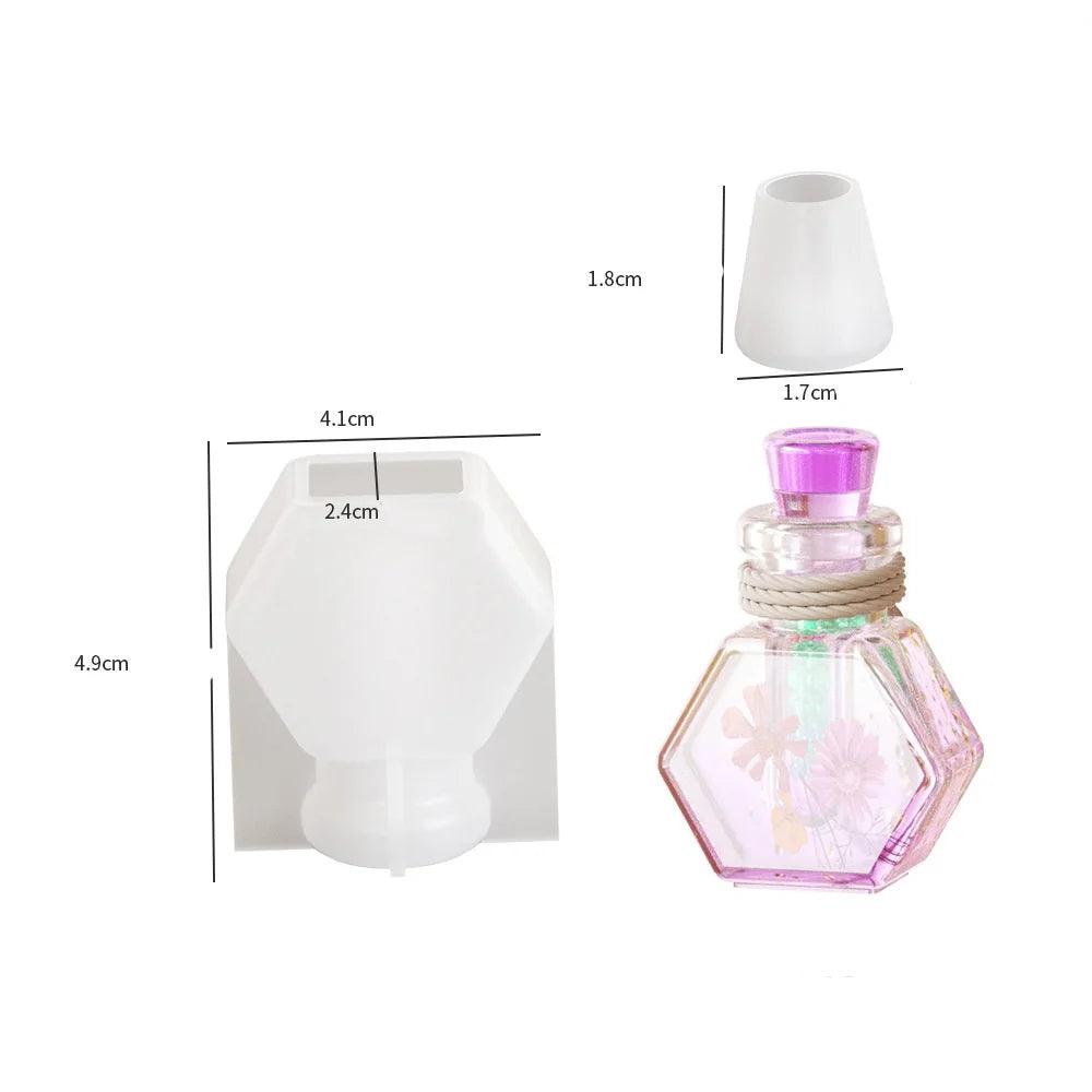 DIY Epoxy Resin Drift Bottle Mold Heart Shaped Wishing Bottle Light Bulb Night Light Aromatherapy Bottle Quicksand Silicone Mold