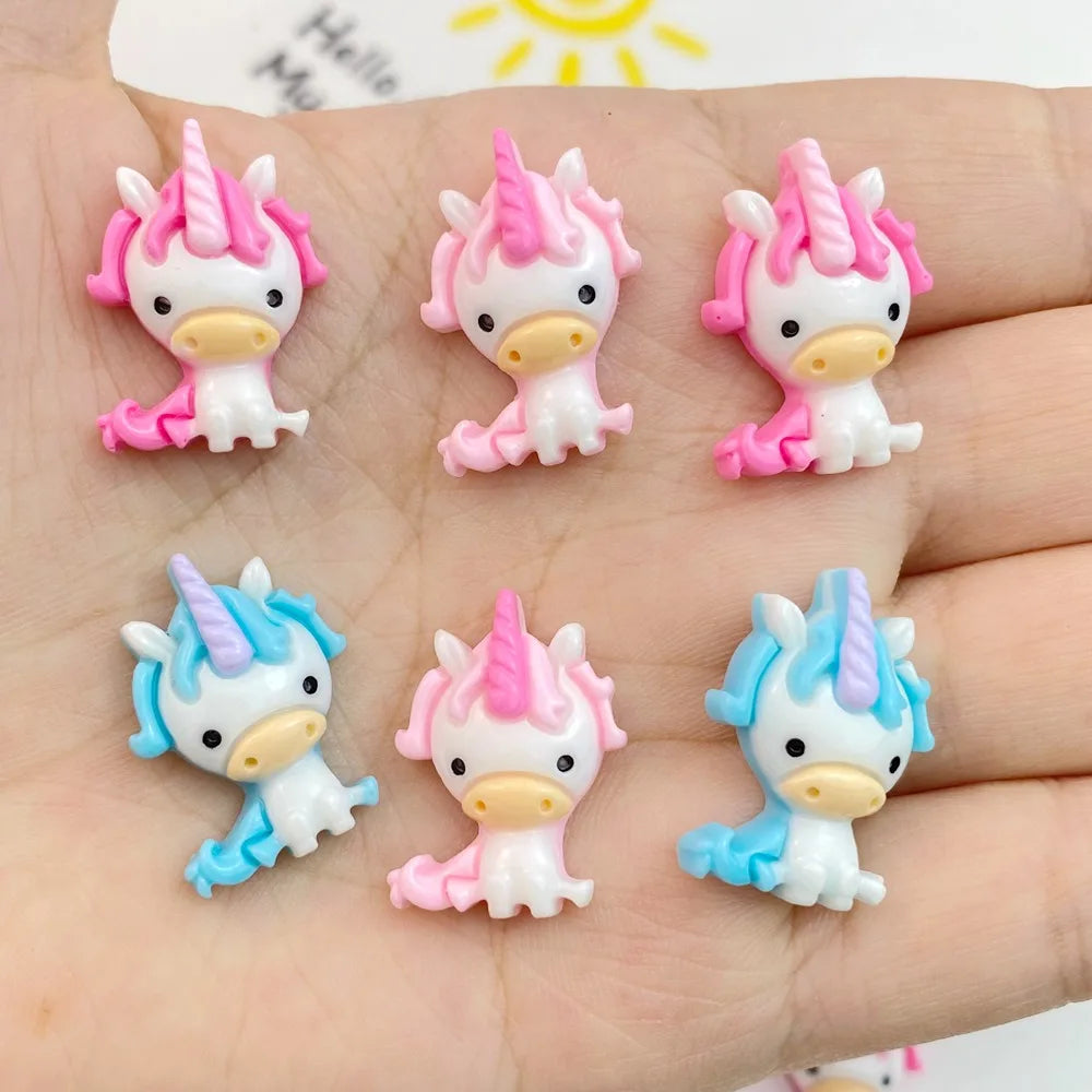 20Pcs New Cute Cartoon Unicorn Shipping Flat back Cabochons Scrapbooking DIY Jewelry Craft Decoration Accessorie