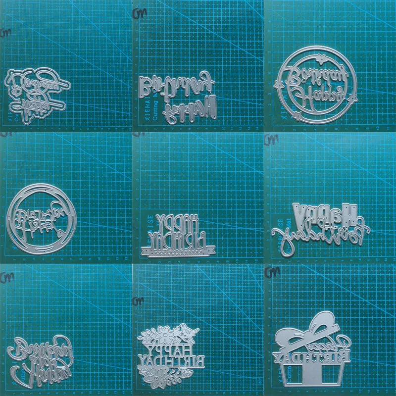 Metal Cutting Dies Happy Birthday Mold Scrapbooking Decoration Paper Knife Mould Blade Punch Template Embossing Stencils