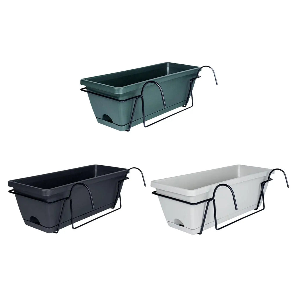 Hanging Planter for Balcony Railing Plant Basket Rectangular Home Decoration Window Box Planter Flower Pot for Patio Outside