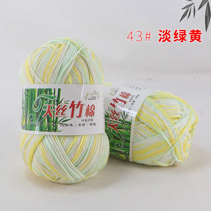 Bamboo Charcoal Cotton Yarn For Weaving 50g Ball DIY