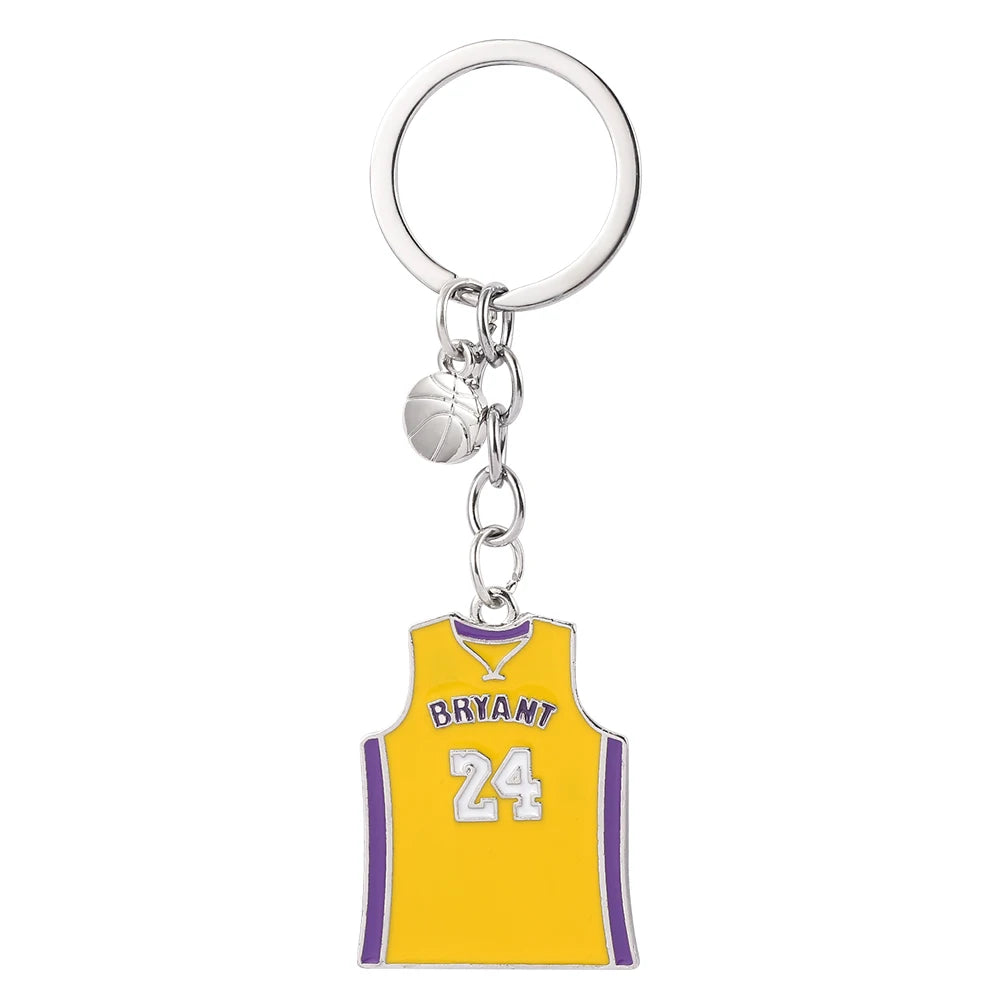 Basketball Star Kobe-Bryant Keychain Metal Kobe Jersey Keyrings Basketball Key Accessory Memorial Gifts