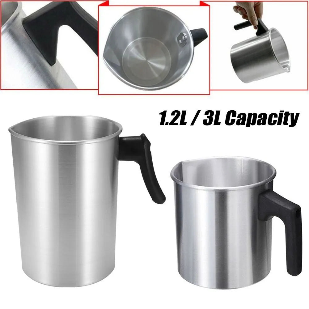 1.2L/3L Candle Melting Pot Aluminium Wax Melting Cup Wax Pot Candle Making Pouring Pot For Home DIY Soap Chocolate Melt Tool