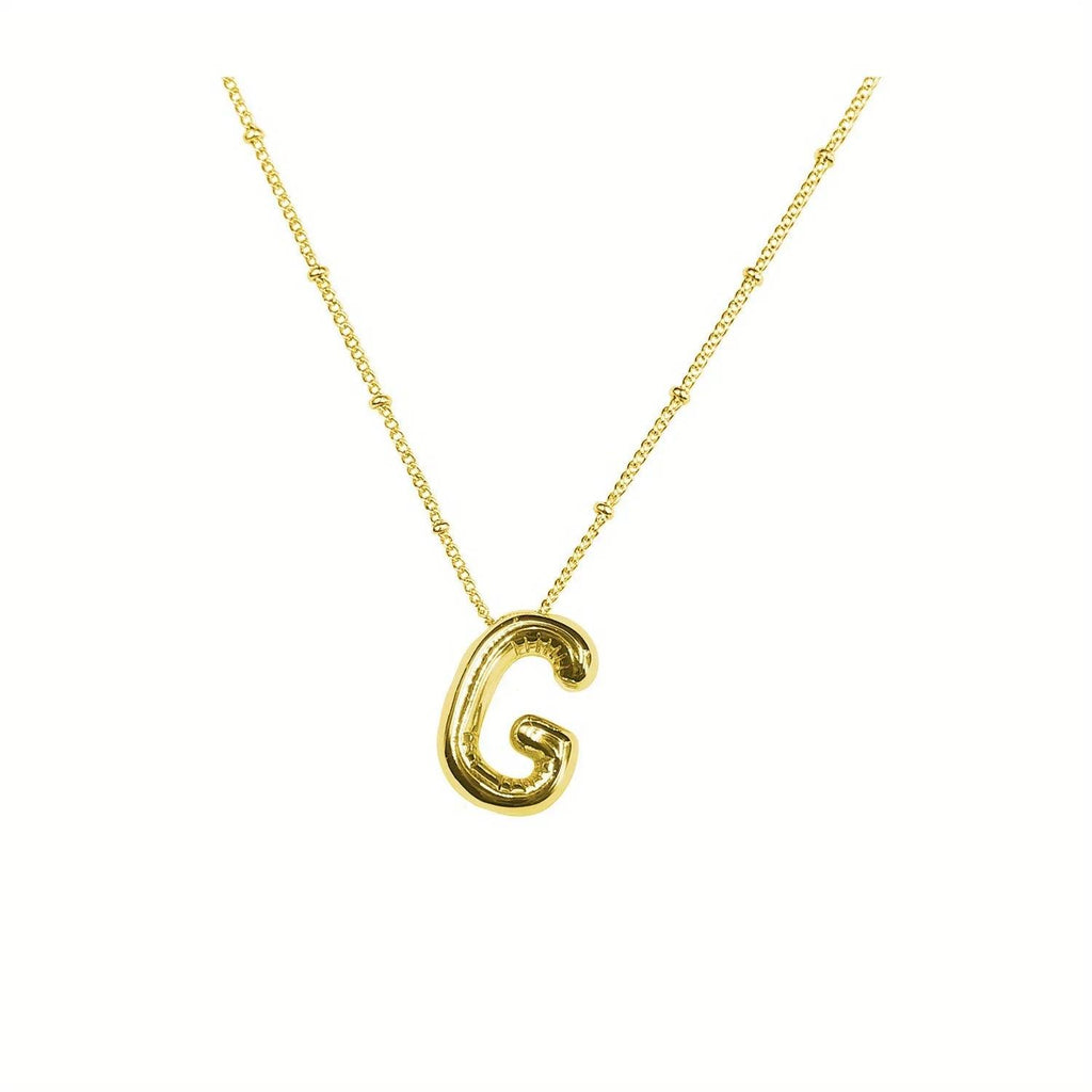 Delicate Bubble Letter Pendant Accessories Temperament Fashionable 26 English Letter Initials Pendant Necklace for Womens