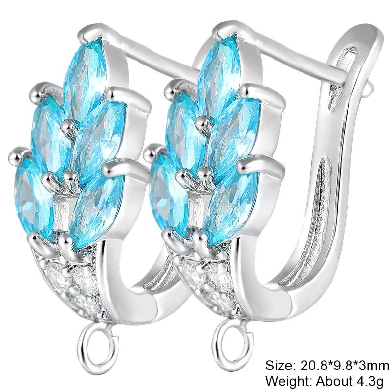 Juya 18K Gold Plated Copper Material Anti-Allergy Earwire Fixture Earring Hook Clasps For DIY Women's Earring Making Accessories